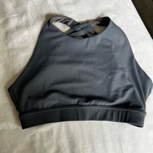 Women's High Neck Sports Bra - Gray